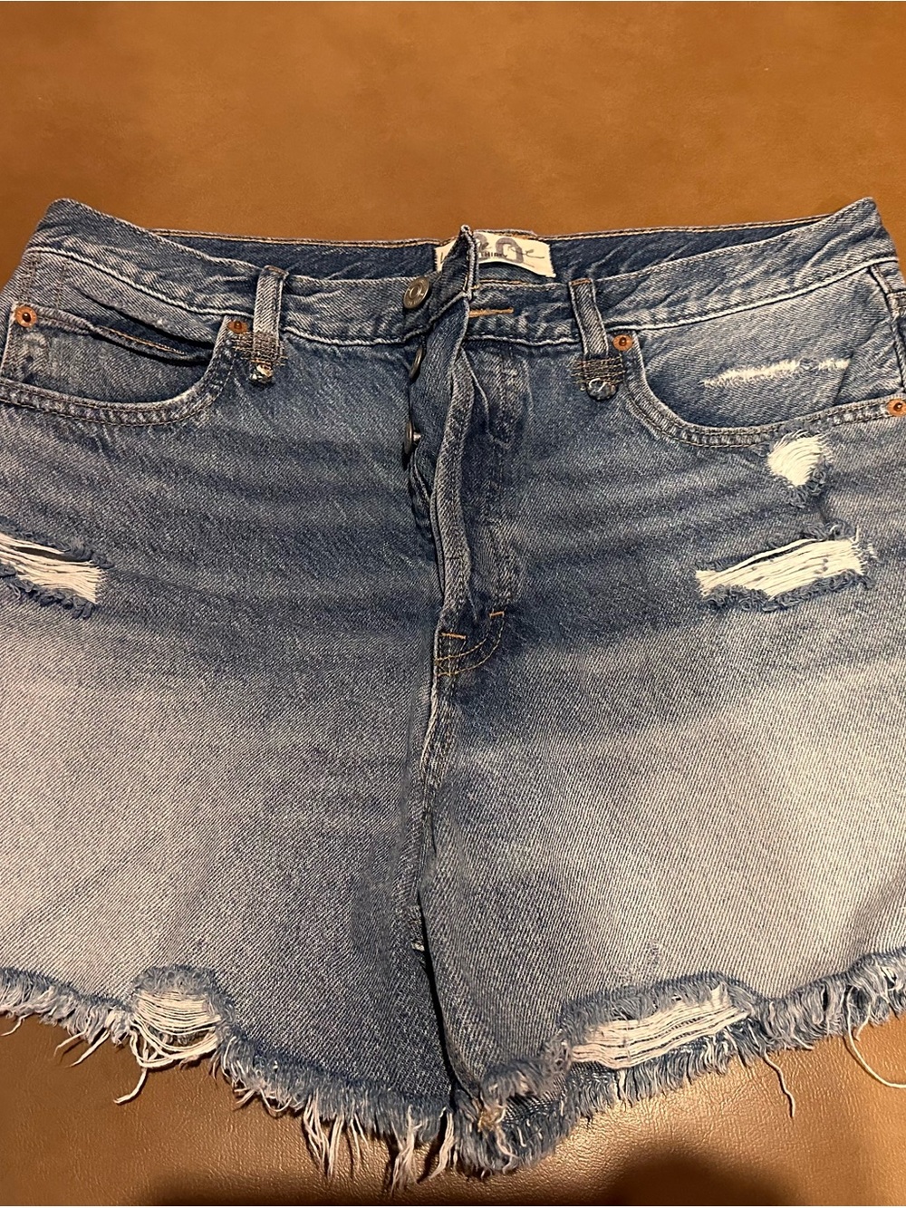 We The Free Distressed Denim Shorts - Medium Blue